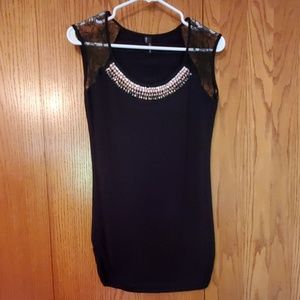 Maurices black sleeveless beaded top size Small